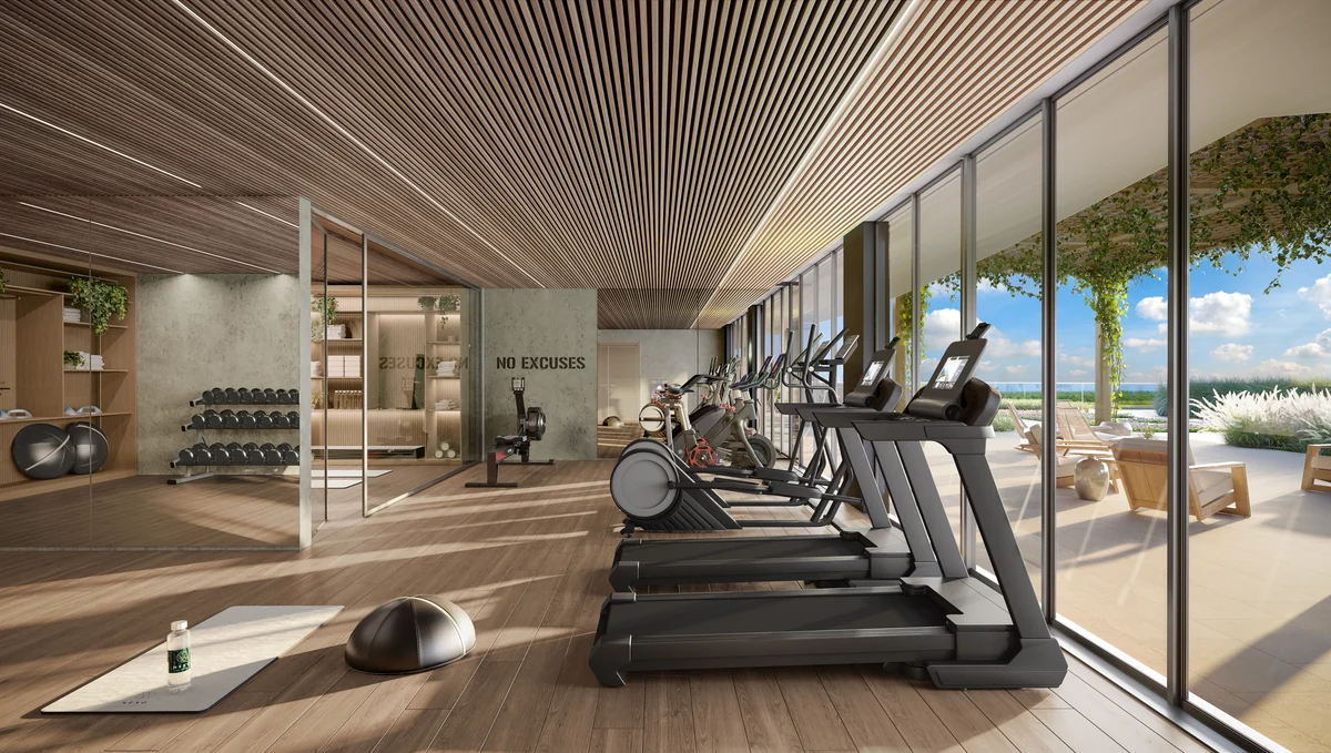 Illustrative indoor fitness area