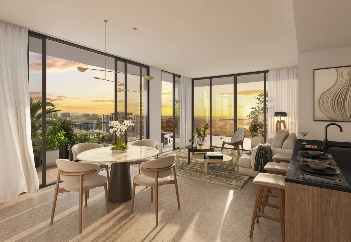 Sala de estar y comedor de una residencia